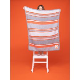 Ziggle Knitted Stripe Blanket by Cosatto Grey/Orange