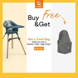 Stokke® Clikk™ High Chair White (Includes FREE Travel Bag)