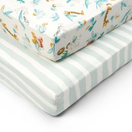 Tutti Bambini Cot 2 Pack Fitted Sheets 120x60cm Run Wild