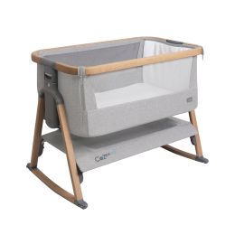 Tutti Bambini Cozee Air Bedside Crib Oak/Sterling Silver