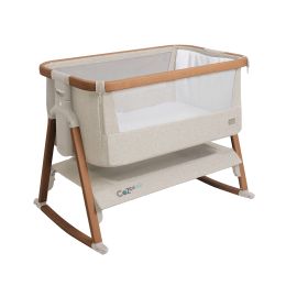 Tutti Bambini Cozee Air Bedside Crib Scandinavian Walnut/Ecru