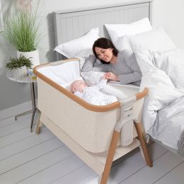 Tutti Bambini Cozee Bedside Crib Scandinavian Walnut/Ecru
