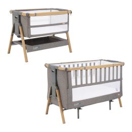 Tutti Bambini Cozee XL Bedside Crib & Cot Oak/Charcoal