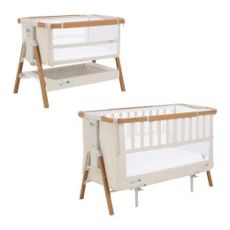 Tutti Bambini Cozee XL Bedside Crib & Cot Scandinavian Walnut/Ecru