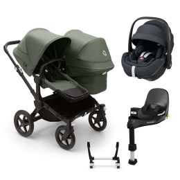 Bugaboo Donkey 5 Duo Pebble 360 Pro Complete Bundle Forest Green