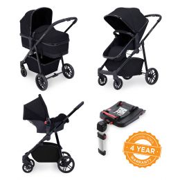 Ickle Bubba Moon 3-in-1 Travel System with Isofix Base Black