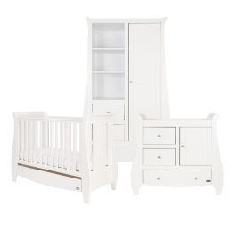 Tutti Bambini Katie Mini Sleigh Cot Bed 3 Piece Room Set White