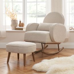 Tutti Bambini Micah Rocking Chair & Footstool Boucle Biscuit