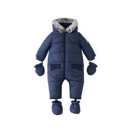 Silver Cross Quilted Pramsuit Navy