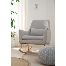 Tutti Bambini Oscar Rocking Chair With Knitted Pouffe Footstool Pebble Grey