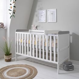 Tutti Bambini Rio Cot Bed With Cot Top Changer & Mattress White/Dove Grey