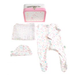 Ziggle LilyBelle Suitcase, Zipped Suit and Hat (0-3 months) Pink