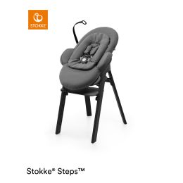 Stokke® Steps™ Bouncer Herringbone Grey On Black Frame