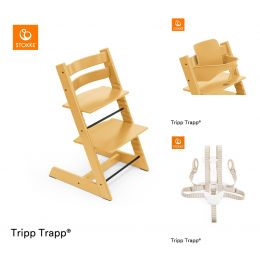 Stokke® Tripp Trapp® Chair, Baby Set™ & Harness Sunflower Yellow