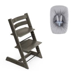 Stokke® Tripp Trapp® Chair Hazy Grey & Newborn Set