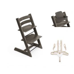 Stokke® Tripp Trapp® Chair, Baby Set™ & Harness Hazy Grey