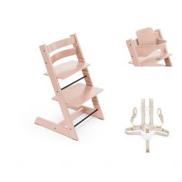 Stokke® Tripp Trapp® Chair, Baby Set™ & Harness Serene Pink