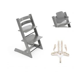 Stokke® Tripp Trapp® Chair, Baby Set™ & Harness Storm Grey