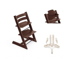 Stokke® Tripp Trapp® Chair, Baby Set™ & Harness Walnut