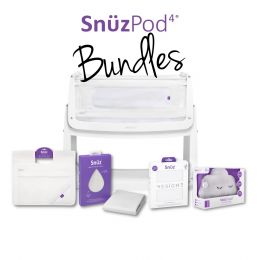 SnuzPod4 Bedside Crib Bundle White