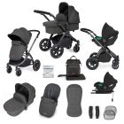 Ickle Bubba Stomp Luxe 12 Piece Cirrus Travel System Bundle Charcoal Grey