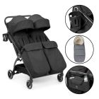 Ickle Bubba Aries Double Prime Autofold Stroller Graphite Grey