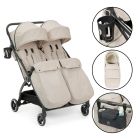 Ickle Bubba Aries Double Prime Autofold Stroller Stone