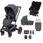 Maxi Cosi Fame Complete Travel System Bundle With Emerald 360 Pro Car Seat And Accessories Twillic Graphite