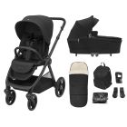 Maxi Cosi Oxford+ Essential Pram Bundle With Accessories Twillic Black