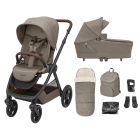 Maxi Cosi Oxford+ Essential Pram Bundle With Accessories Twillic Truffle
