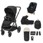 Maxi Cosi Oxford+ Complete Travel System Bundle With Emerald 360 S Car Seat And Accessories Twillic Black