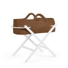 Ickle Bubba Nova Mocha Moses Basket & White Stand